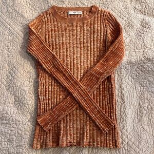 MNG SUIT- Rust Ribbed Knit Sweater